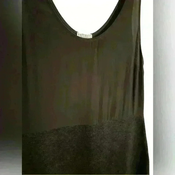 BRUNELLO CUCINELLI Silk Blend Tank Dress in Steel Grey Size Large - Picture 3 of 7